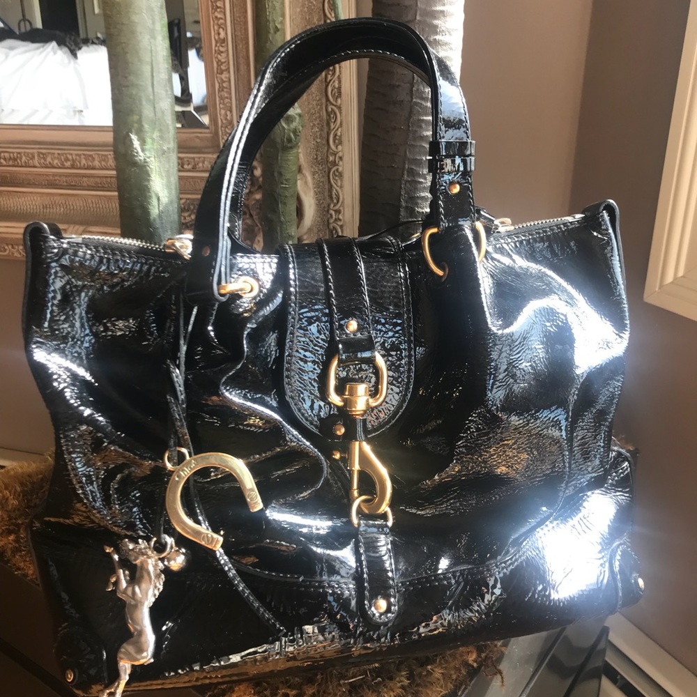 Authentic Vintage Chloe Black Patent Bag